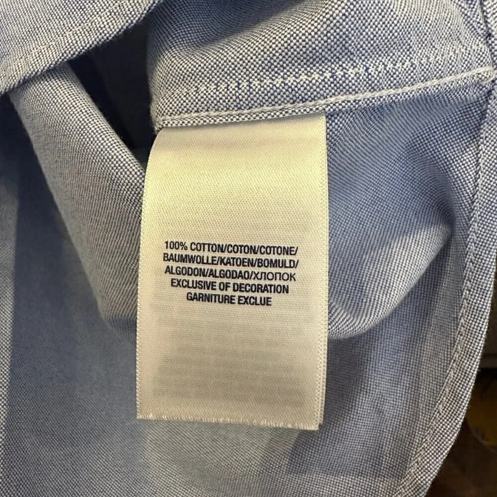 Ralph Lauren cotton twill large pony embroidered logo button front shirt